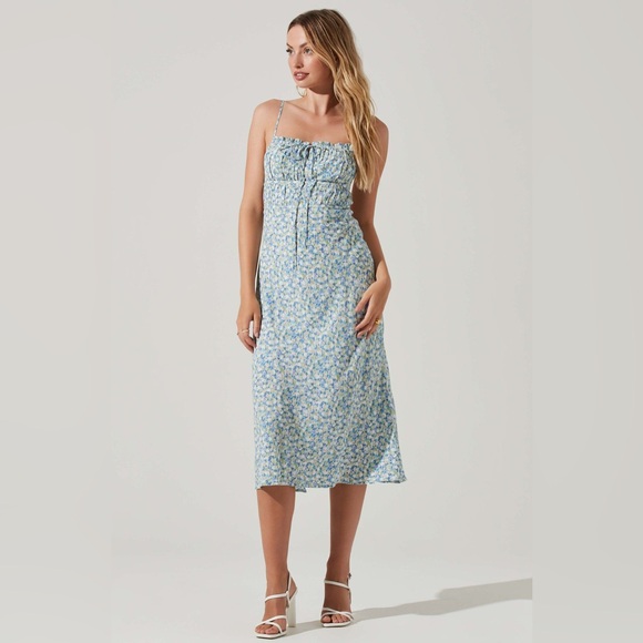 Maritza Floral Smocked Midi Dress - Picture 1 of 7